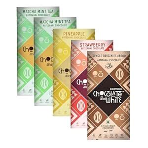 Chocolate and White Artisanal Chocolate Combo Pack | Matcha Mint Tea ...