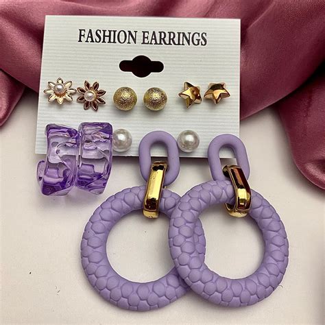 Oralia Lavender Pack Of 6 Earring Card– Oralia India