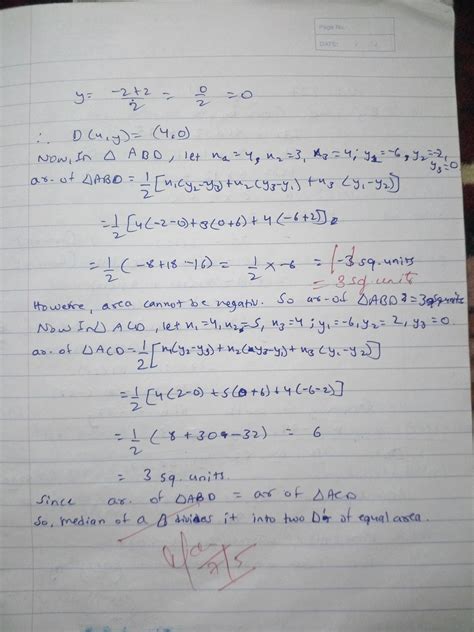 if A(4,6),B(3,-2)andC(5,2)are the vertices of triangle ABC, then verify ...