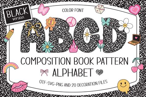 Composition Book Pattern Font by Issie_Studio · Creative Fabrica