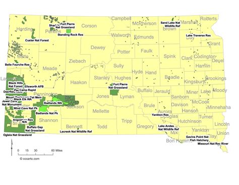 South Dakota State Maps: Counties (All 66 Counties) | CCCarto
