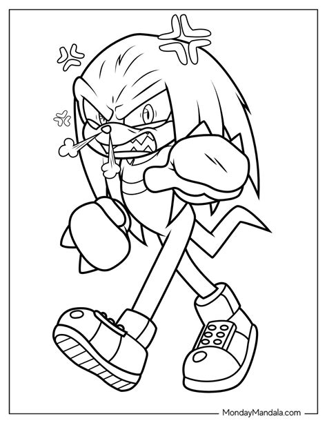 Knuckles From Sonic Coloring Pages