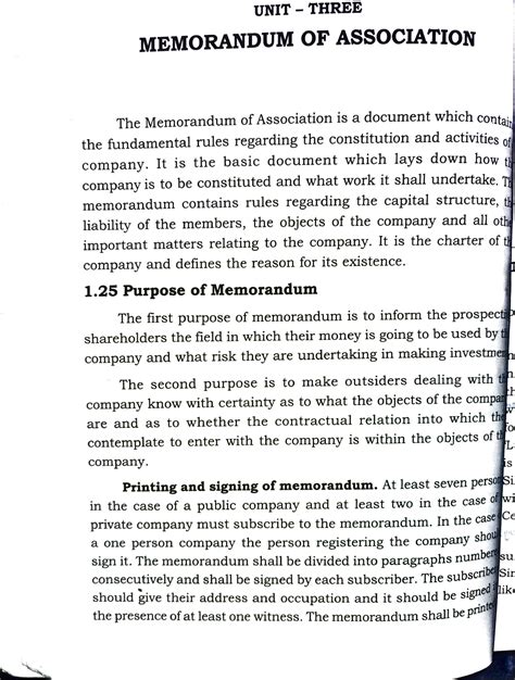 Chap 4 - Memorandum of association - UNIT THREE MEMORANDUM OF ...