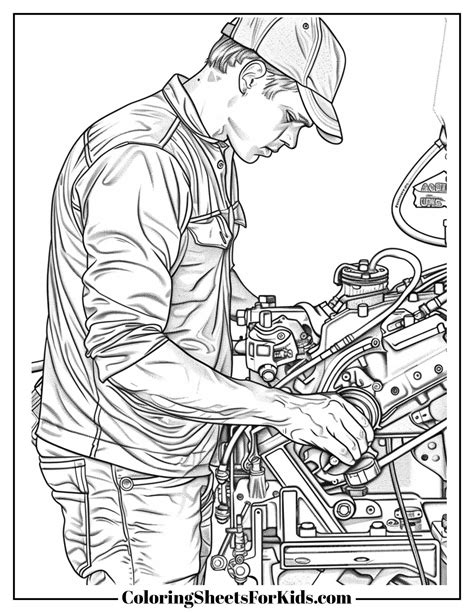 Mechanic Coloring Pages 的图像结果