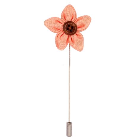Buy Peluche Brown Button Flower Orange Brooch for Men at Amazon.in