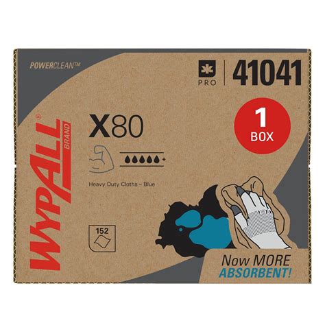 Kimberly-Clark WypAll 41041 X80 Disposable Wiper, 12.5 Width x 16.8 ...