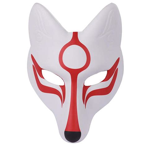 Fox Mask Japanese Kabuki Kitsune Masks for Men Women Children Halloween ...
