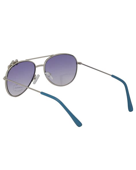 Carlton London Purple Lens & Silver-Toned Aviator Sunglasses with UV P