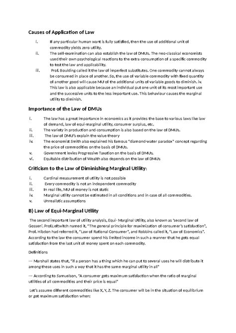 Causes of Application of Law - If any particular human want is fully ...