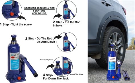Auto Addict Hydraulic Bottle Jack Car Jack 5 ton(5000 KGS) for Toyota ...