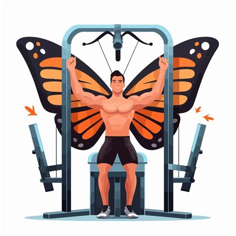 Person training chest and arms muscles at butterfly machine | Premium ...