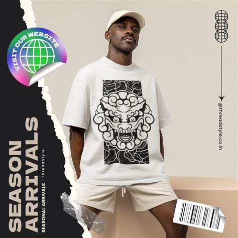 FIERCE GUARDIAN MASK – Graphic Oversized T-Shirt – ThreadStyle