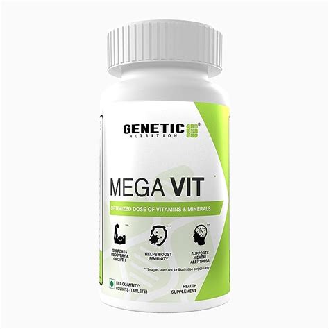 GENETIC NUTRITION Mega Vit ,Multivitamins & Minerals,100% Rda ,90 Caps ...