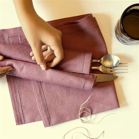 Blush Linen Napkin Set of 6 - Ellementry – ellementry