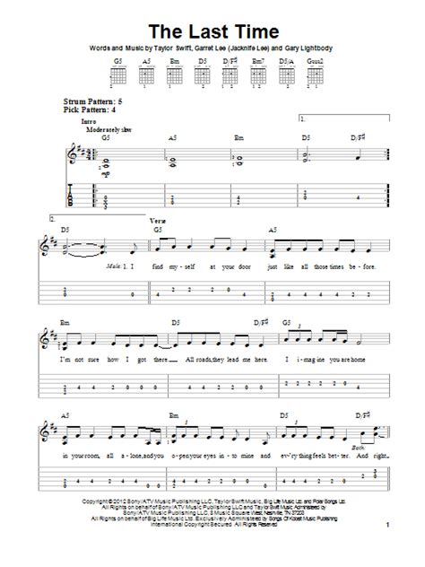 The Last Time by Taylor Swift - Easy Guitar Tab - Guitar Instructor