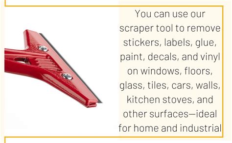 Carepure Industry Razor Blade Scraper 4 Inch Long Handle Scraper Tool ...