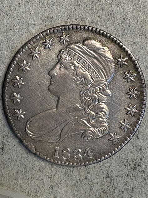 1834 Capped Bust Half Dollar AU 58+ Large Date and Letters - For Sale ...