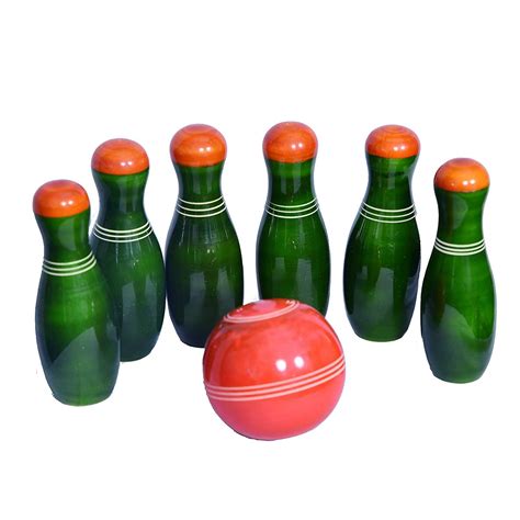 Small Wooden Bowling Set For Kids, Mini Wooden Bowling Pins, Handmade