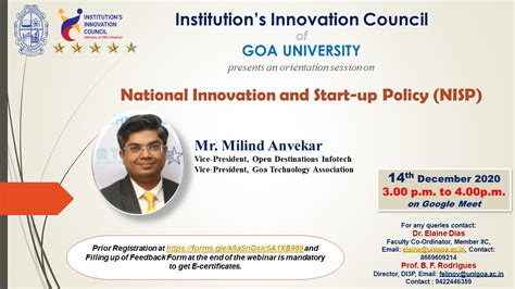 Goa University: Directorate of Internships, Incubation and Industry ...