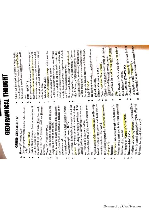 Geographical Thought - Geography - Studocu