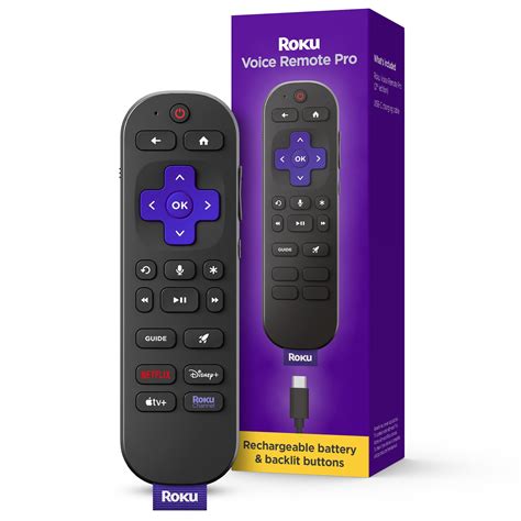 Roku Voice Remote Pro (2nd Ed.) | Rechargeable TV Remote Control with ...