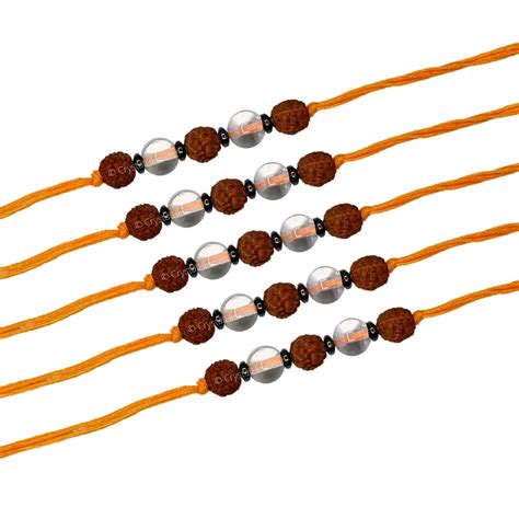 Rudraksha and Sphatik Beads Rakhi - Celebrate Raksha Bandhan with Style