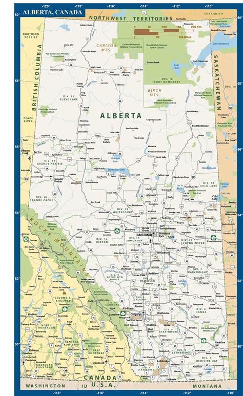 Map Of Alberta And Bc