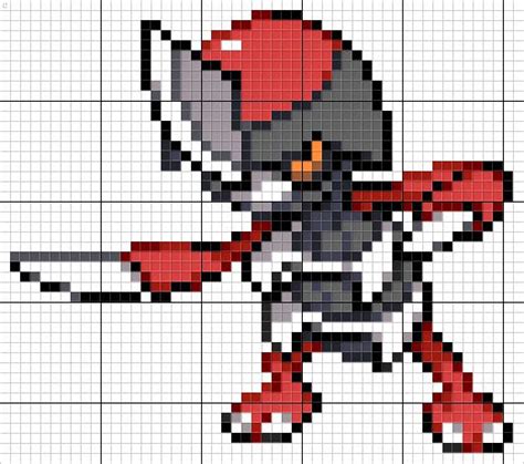 Pawniard Pokemon Pixel Art Pattern | Pokemon cross stitch, Pixel art ...