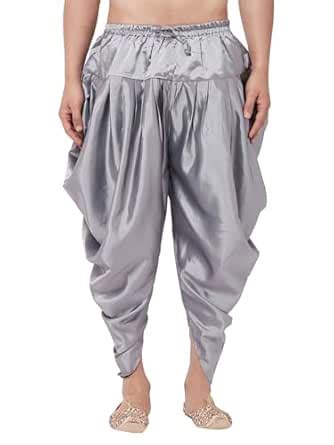 Buy VASTRAMAY Men's Silver Cowl Dhoti at Amazon.in