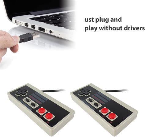 Buy 2 Pack Retro USB Controller For NES Games, suily PC USB Controller ...