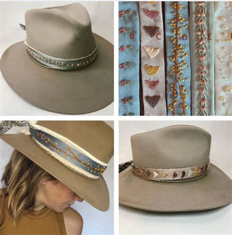 Embroidered Hat Band | Cowboy Hat Ribbon | Reversible Hat Band - Etsy