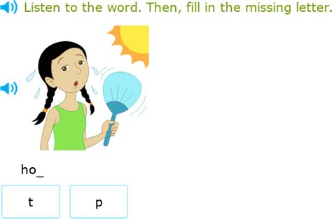 IXL - Complete the short o word (Upper kindergarten English practice)