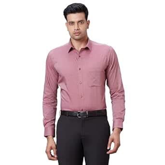 Raymond Men's Slim Fit Structure Pattern Pure Cotton Semi Cutaway ...