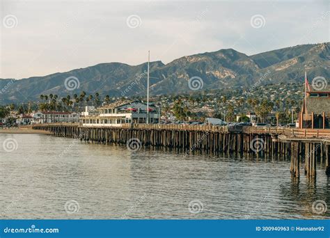 Stearns Wharf, a Pier in the Harbor in Santa Barbara Stock Image ...