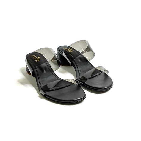 Two Strap Clear Black Block Heels – THE ALTER