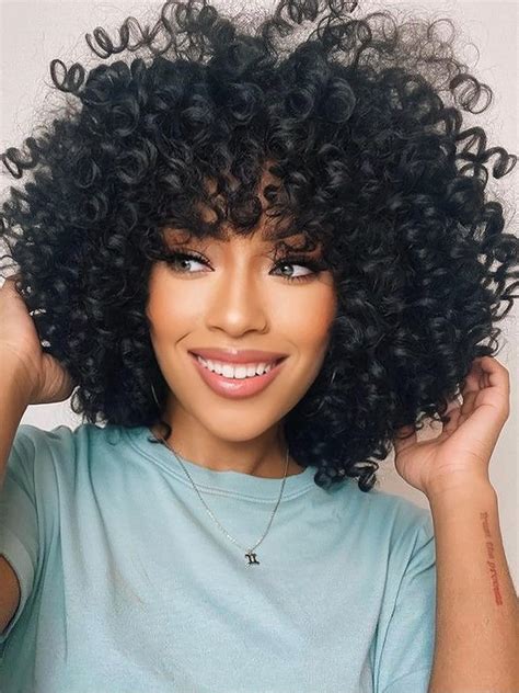 Amazon.com : Mathilta Curly Afro Wigs for Black Women Short Curly Wig ...