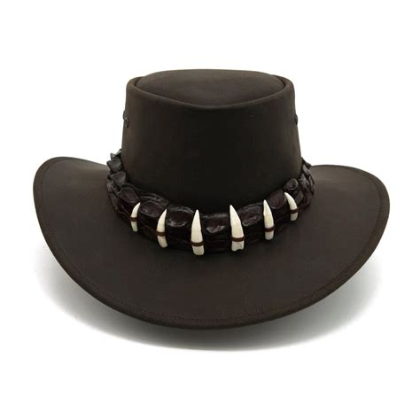 Buy Crocodile Dundee Hat Bands & Teeth | Kangaroo Leather Hats | Kakadu ...