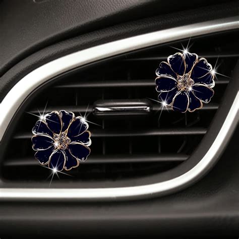 Amazon.com: Bling Sunflower Air Vent Clips, Golden Sunflower Car Air ...