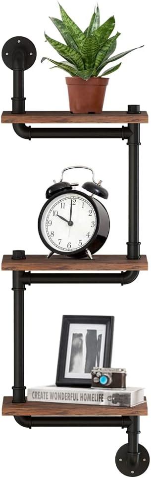 Buy LBSLMJB Industrial Pipe Shelving, Modern Wood Ladder Pipe Shelves ...