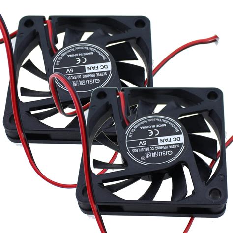 6010 5V Dual Ball Bearings Fan SQXBK 2PCS 60x60x10mm DC 5V Brushless ...