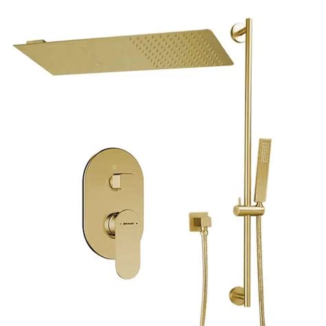 BIM objects - Free download! Bravat Thermostatic Brushed Gold Waterfall ...