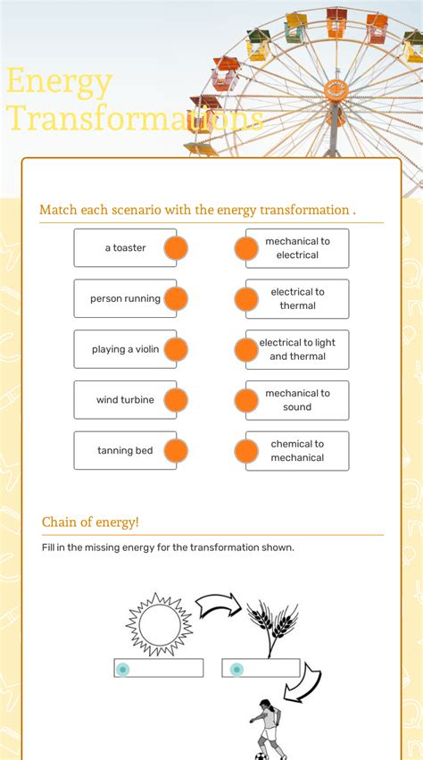 Energy Transformation Worksheet Answers 的图像结果