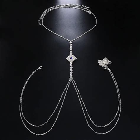 Buy Demon Eye Rhinestone Bra Chain Bikini Body Jewelry Festival ...