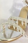 Buy Silver Pearls, Crystals Chandelier Embellished Spiral Heels by Ciel ...