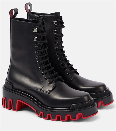 Dune Trott Alta leather combat boots in black - Christian Louboutin ...