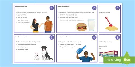 Listening and Speaking Cards Activity | Conversation Cards