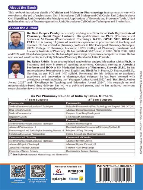 Cellular and Molecular Pharmacology M.Pharm First semester – Thakur ...