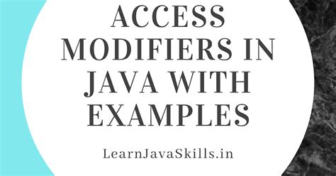 Access Modifiers in Java with examples | LearnJavaSkills