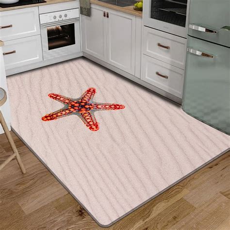 3D Floor Mat Rugs Kitchen Beach Waves Runner Carpet Kitchen Washable ...