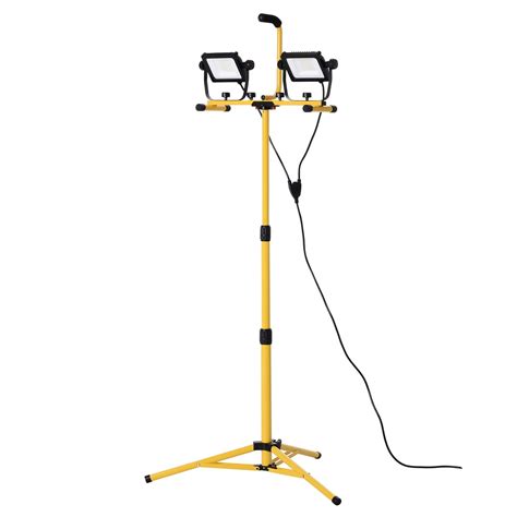 Buy HomCom 8,000 Lumen LED Work Lights Dual Head Weather Resistant with ...